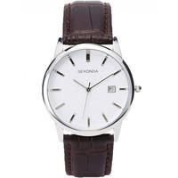 sekonda mens brown strap watch 1010