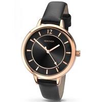 sekonda ladies editions black strap watch 2138