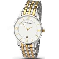 sekonda mens yellow gold plated stainless steel watch 1138