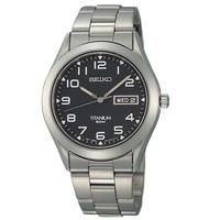 Seiko Mens Titanium Black Watch SGG711P9