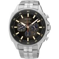 Seiko Mens Stainless Steel Solar Powered Chronograph Watch SSC511P9