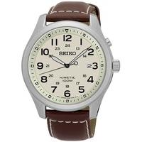 Seiko Mens Kinetic Leather Watch SKA723P1