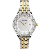 Sekonda Ladies Harmony Two Tone Gold Plated Silver Stone Set Bracelet Watch 2388