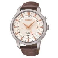 seiko mens brown kinetic watch sun035p1