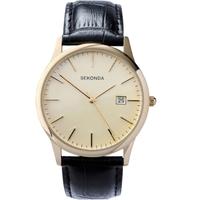 sekonda mens black strap watch 3697