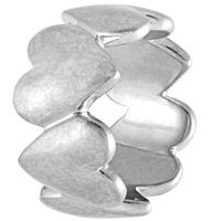 sence twilight silver plated matt heart band ring v005