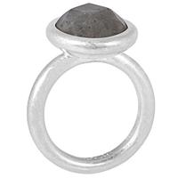 SENCE Twilight Silver Plated Round Faceted Labradorite Ring V023