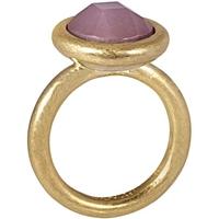 SENCE Twilight Gold Plated Round Pink Glass Ring V025