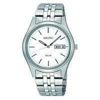 Seiko Gents Solar Day Date White Dial Watch