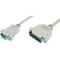 Series Cable [1x D-SUB plug 25-pin - 1x D-SUB socket 9-pin] 3 m Beige Digitus
