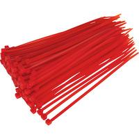 Sealey CT20048P100R Cable Ties 200 x 4.8mm Red Pack Of 100