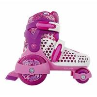 SFR Stomper Adjustable Junior Girl\'s Quad Skates - White/Pink (Junior UK 10 - Junior UK 13)