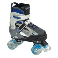 sfr typhoon adjustable boys quad roller skates blackblue