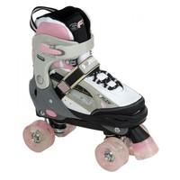 SFR Typhoon Adjustable Girls Quad Roller Skates - Black/Pink