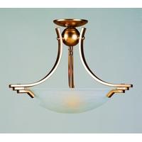 SF13901/AB Opal Glass Antique Brass Semi Flush Ceiling Fitting