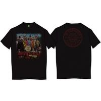 Sgt Pepper Mens Black Vintage Print T Shirt: Large