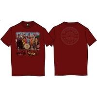 Sgt Pepper Mens Scarlet Vintage Print T Shirt: Medium