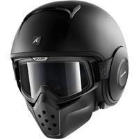 shark drak blank open face motorcycle helmet with goggle amp mask kit