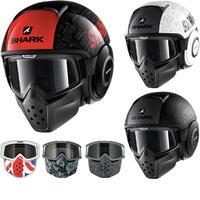 Shark Drak Tribute RM Open Face Motorcycle Helmet with Goggle & Mask Kit