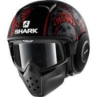 shark drak sanctus open face motorcycle helmet with goggle amp mask ki ...