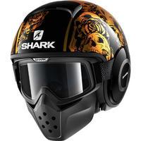 shark drak sanctus open face motorcycle helmet with goggle amp mask ki ...