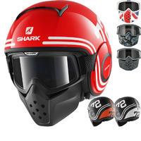 Shark Drak 72 Open Face Motorcycle Helmet with Goggle & Mask Kit
