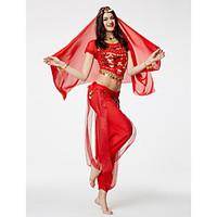 shall we belly dance outfits women 4 pieces pantstopveilhip scarf