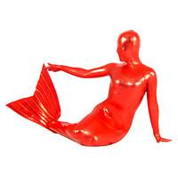 shiny zentai suits mermaid tail fairytale zentai cosplay costumes red  ...
