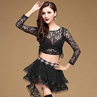 shall we belly dance outfits women training lace 2 pieces dance costum ...