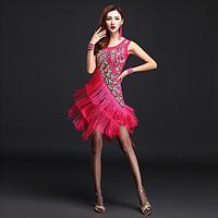 Shall We Latin Dance Dresses Women Fashion Performance Chinlon / Nylon Tassel(s) Dance Costumes