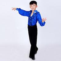 Shall We Latin Dance Outfits Children Performance Spandex / Polyester Fashion 2 Pieces Boy Dance Costumes