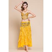 Shall We Belly Dance Outfits Women Chiffon Spandex Pearls Ruffles