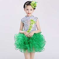 Shall We Ballet Dresses Kid Spandex Tulle Rhinestones 2 Pieces Dance Costume