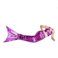 Shiny Zentai Suits Mermaid Tail Fairytale Zentai Cosplay Costumes Purple Solid Leotard/Onesie Zentai Spandex Shiny Metallic Unisex