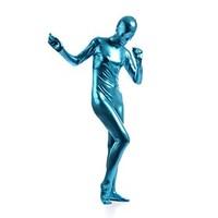 Shiny Zentai Suits Ninja Zentai Cosplay Costumes Sky Blue Solid Leotard/Onesie / Zentai Spandex / Shiny Metallic UnisexHalloween /