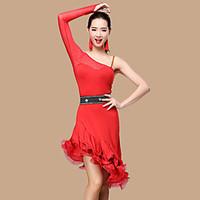 Shall We Latin Dance Dresses Women Polyester 2 Pieces Dance Costume