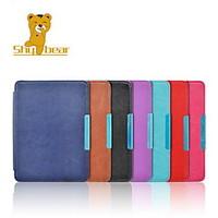 shy bear crazy horse pu leather cover case for kobo glo 6 inch ebook