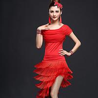 shall we latin dance outfits women performance chinlon nylon irregular ...
