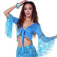 shall we belly dance tops women performance cotton 1 piece long sleeve ...