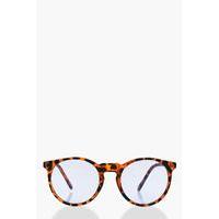 shell round framed sunglasses brown