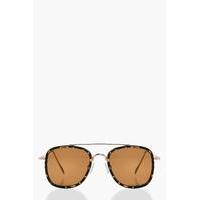 shell framed aviator sunglasses brown