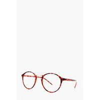 shell round frame glasses brown