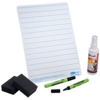 Show-me Lined A4 Dry Wipe Boards, Pens and Erasers (Class Pack of 35)