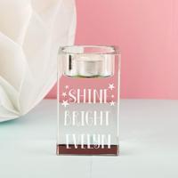 Shine Bright Personalised Glass Tealight Holder