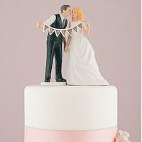 shabby chic bride and groom porcelain figurine wedding cake topper wit ...