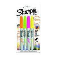 Sharpie Fine Marker Neon Pens 4 Pack