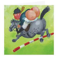 show jumping funny card