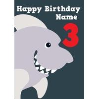 Shark 3rd Birthday Card