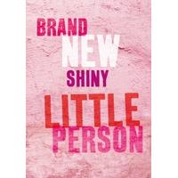 shiny little person girl new baby card