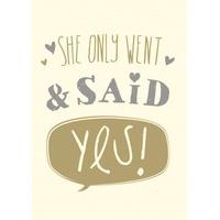 she said yes engagement card af1262